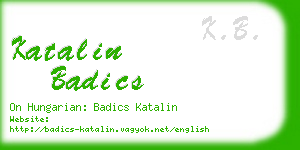 katalin badics business card